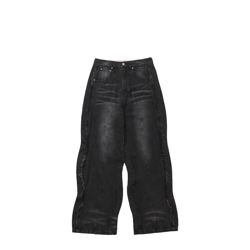 XHEYDAY Wavy-cut Jeans